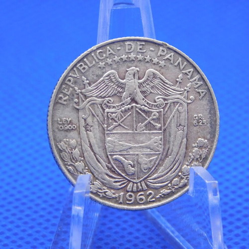 Panama 1/4 Balboa 1962 Silver Coin used, 90% silver