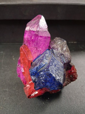 Quartz crystal cluster used, painted for decoration