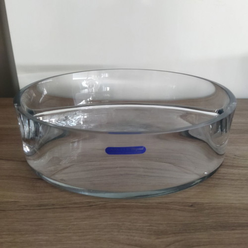 Carlyle Crystal handmade mouth blown 2-section bowl platter new