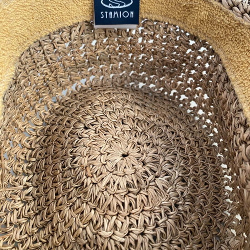 Stamion women's hat like new, 100% natural straw, one size, beige gold