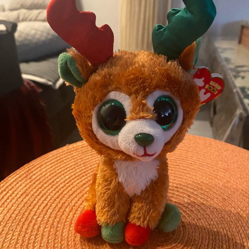 Ty plush reindeer like new, Christmas