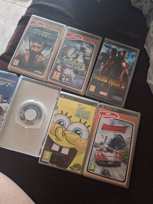 Sony PSP game pack of 6 including Essentials and Marvel titles