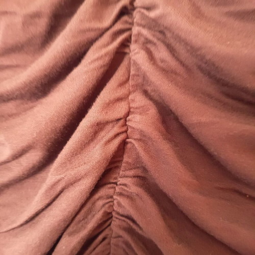 Brown sleeveless dress size 3 with draped neckline
