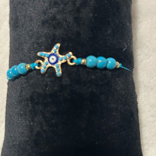 Bohemian Style Handmade Bracelets Set of 6 Turquoise with Evil Eye
