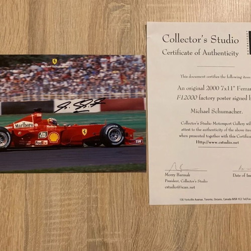 Αυτόγραφο Michael Schumacher καινούργιο με πιστοποιητικό γνησιότητας