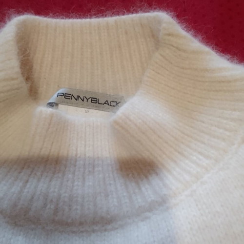 Pennyblack women's sweater new, ecru with green and brown stripes, size L
