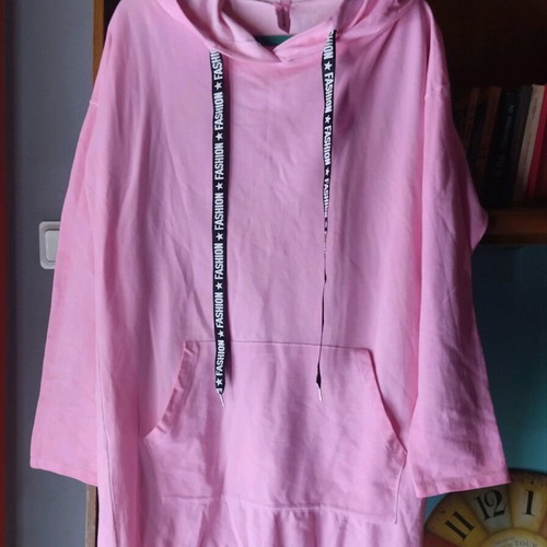 Long blouse size L pink like new, cotton fabric