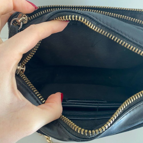 Zara crossbody bag used, black with gold chain