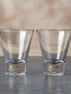 Jacobs Espresso Glasses set of 2 used, vintage transparent