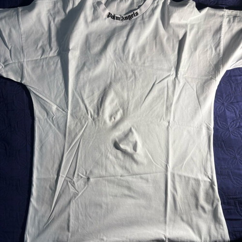 Palm Angels oversized unisex T shirt size large used, white with black logo