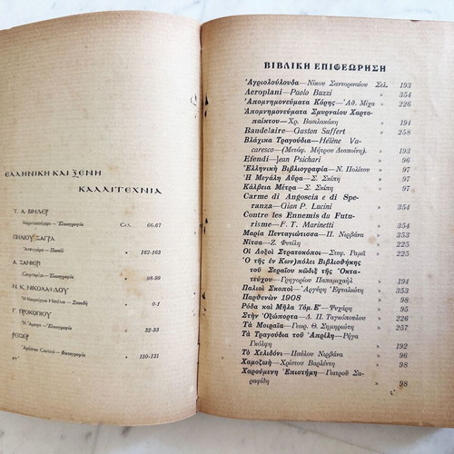 Antique Bound Volume of Greek Literary Magazine 1909 used