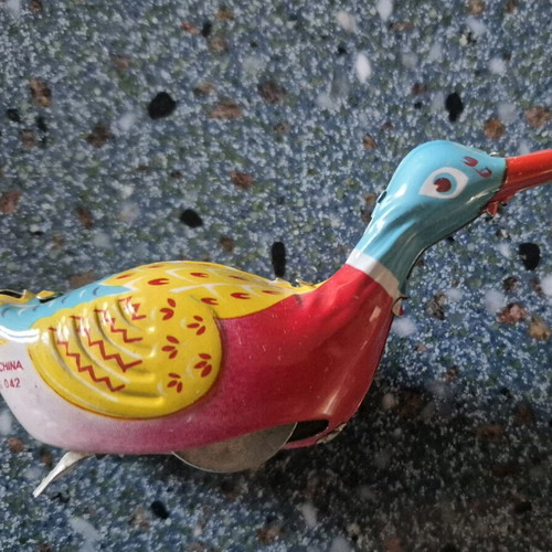 Tin toy swimming duck 215 MS 042 used