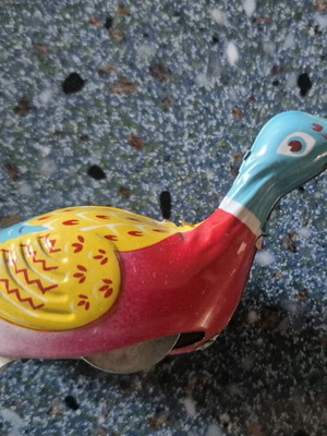 Tin toy swimming duck 215 MS 042 used