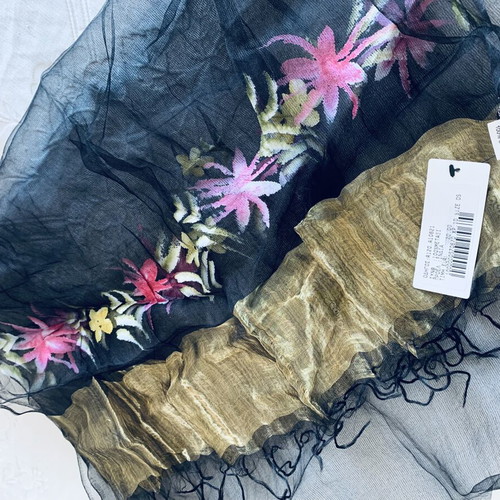 Silk Scarf Celestino new with tags, black multicolor floral