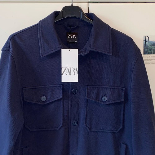 Men's overshirt jacket Zara dark blue size M new