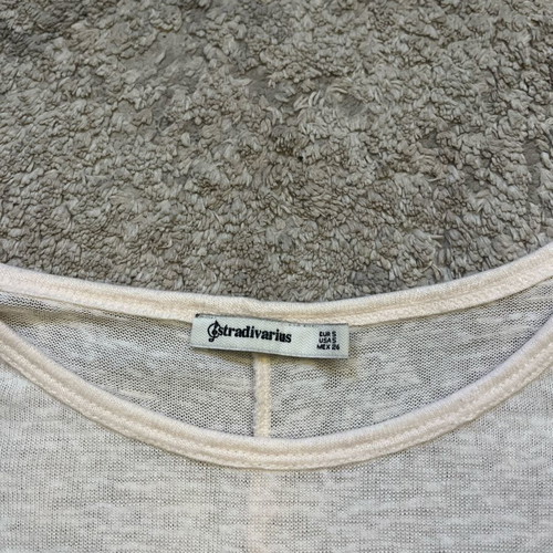Beige Stradivarius blouse size S like new with lace detail