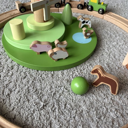 Classic World Wooden Farm Train Set used for 3+ years