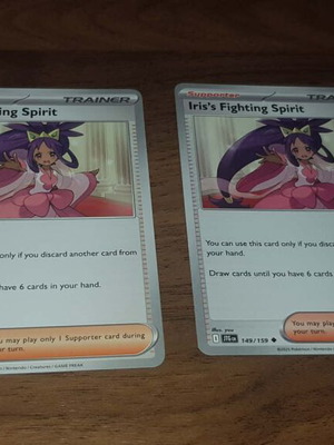 Iris's Fighting Spirit Pokemon Cards near mint x2