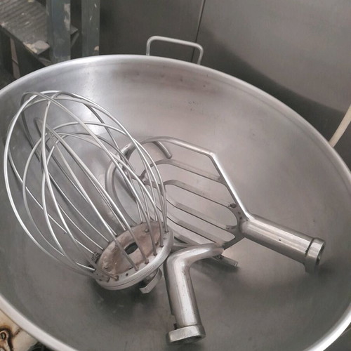 Pastry mixer used with bowl, wire, hook, and whisk attachments