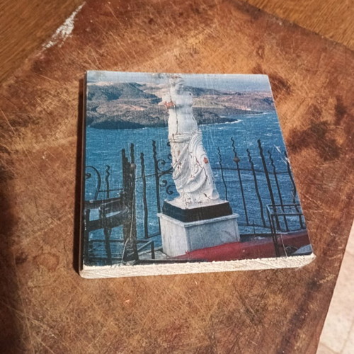 Wooden handmade decorative art with image unique piece 01/001 like new