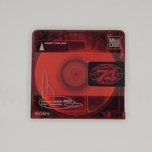 Sony MD 74 Mini Disc used, red