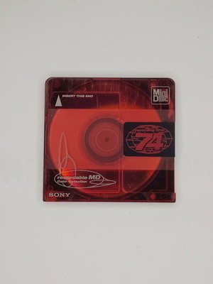 Sony MD 74 Mini Disc used, red