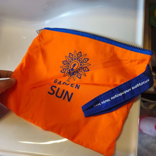 Garden Sun cosmetic bag unused, orange
