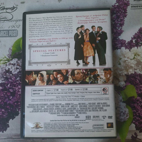 Four Weddings and a Funeral DVD used, romantic comedy with subtitles