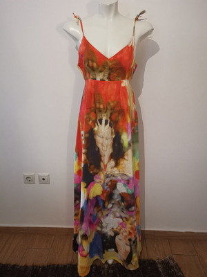 Μάξι φόρεμα πολύχρωμο Νο S μεταχειρισμένο, 100% βαμβάκι