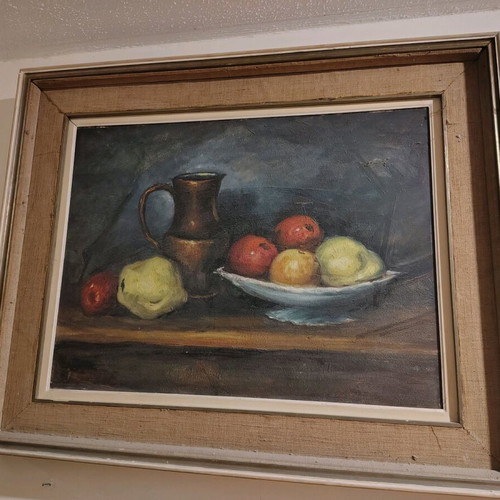 Paintings used with fruit theme, 1950s style, set of two