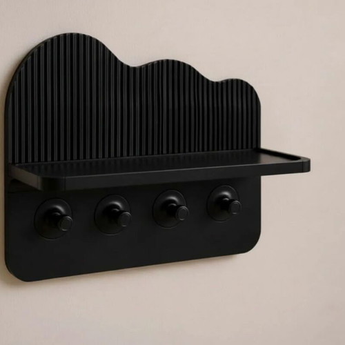 WaveShelf Modern Wavy Wall Shelf and Key Organizer new