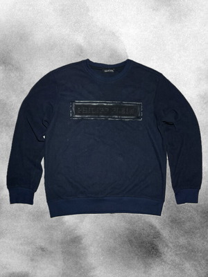 Phillip Plein Navy sweatshirt with embossed logo used