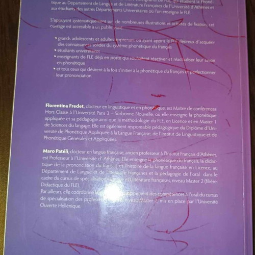 La phonétique du Français textbook used with notes