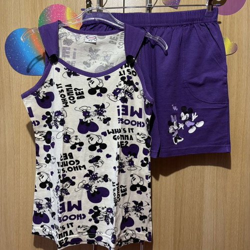 Fawn cotton sleepwear set like new, white and purple, size M