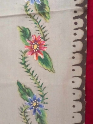 Painted fabrics new, set of 2, sizes 1.20x50 and 1.20x30