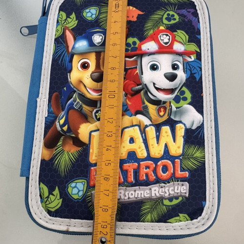 Paw Patrol double pencil case with markers and crayons, new
