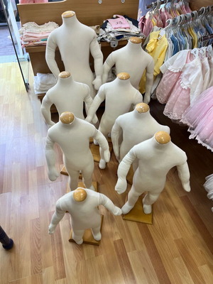 Children's store mannequins used, set of 8, various sizes