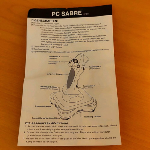Retro Joystick InterAct PC Sabre SV-213 mint condition with box