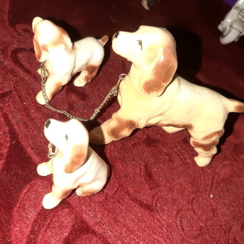 Porcelain dogs used, set of 4, collectible