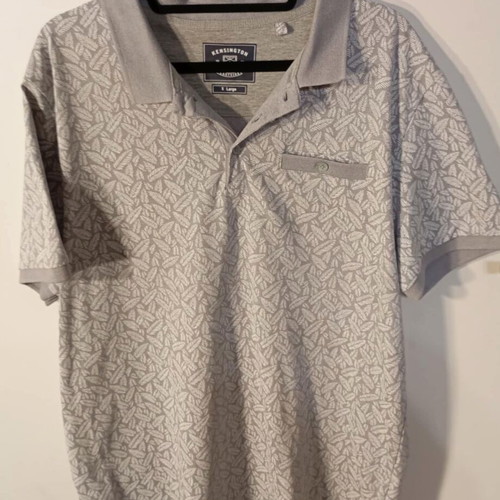 Kensington Eastside short sleeve button-up shirt XL like new, white gray