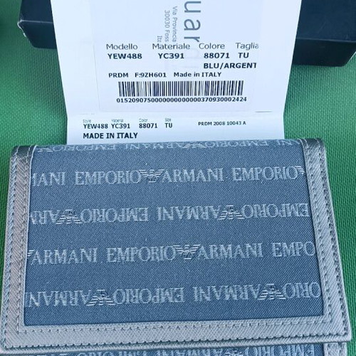 Emporio Armani fabric wallet grey-blue like new
