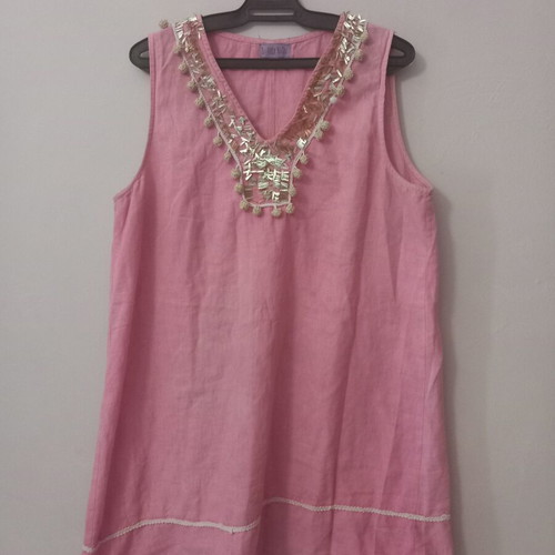 Pink beach dress used, size L with sequins