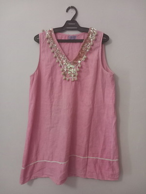 Pink beach dress used, size L with sequins