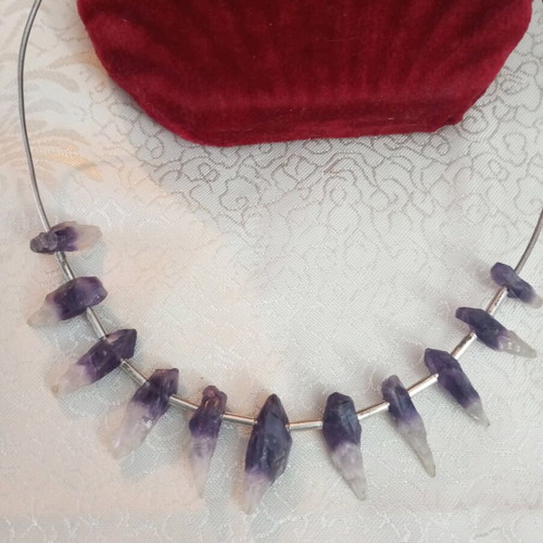 Lalaunis A21 925 necklace choker used with raw amethysts vintage