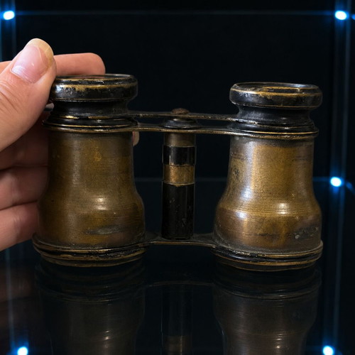Opera glasses used, brass collectible 11 x 6.5 cm