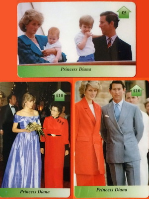Τηλεκάρτες Princess Diana πακέτο 7 σαν καινούργιο