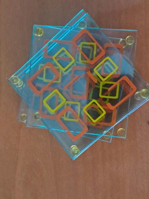 Decorative coasters set of 5 with modern geometric design