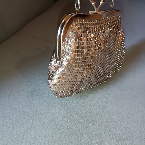 Vintage Max Factor handbag used, crossbody, gold