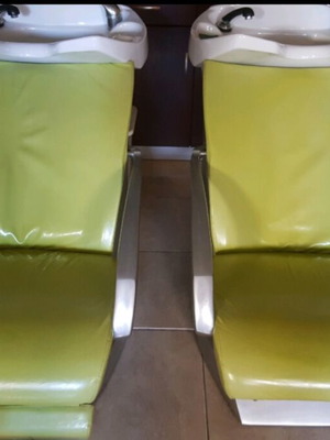 Hair Salon Equipment like new with 3 mirrors, chairs, shampoo stations, and furniture