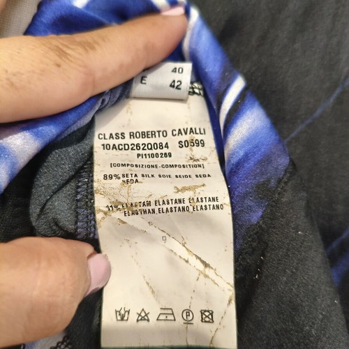 Class Roberto Cavalli Silk Women's Bodysuit S/M new, black and blue